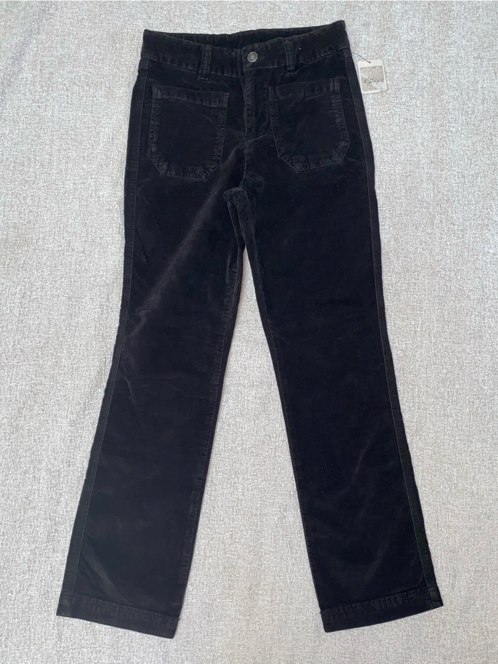 Free People We The Free High Time Velvet Kick Flare Pants Dark Brown Size 2 NWT